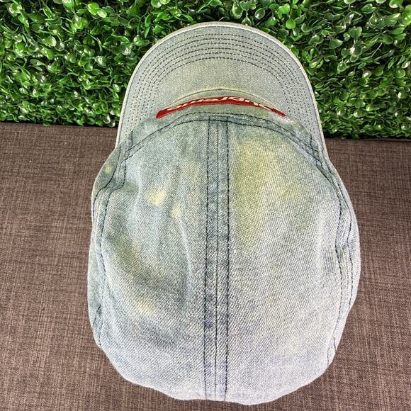 Supreme Denim Washed Chino Twill Camp Cap Hat Jean Box Logo Made In USA Gift - Picture 5 of 10